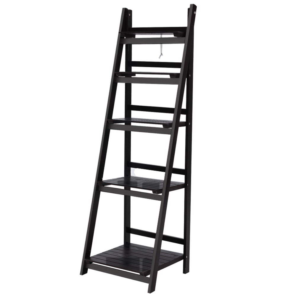 Artiss 5-Tier Corner Ladder Shelf - Coffee