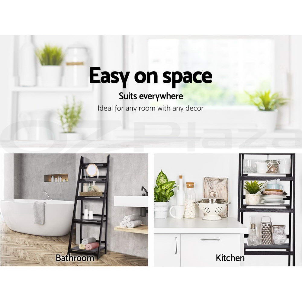 Artiss 5-Tier Corner Ladder Shelf - Coffee