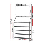 16-Pair Multifunctional Shoe Rack Hall Tree