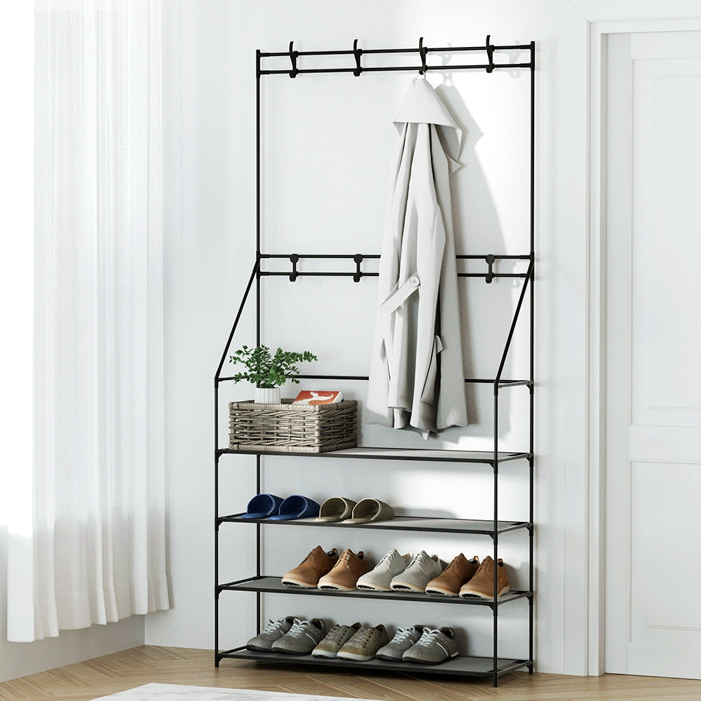 16-Pair Multifunctional Shoe Rack Hall Tree