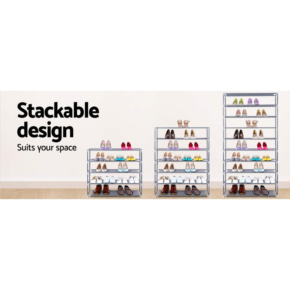 10-Tier Stackable Shoe Rack Cabinet