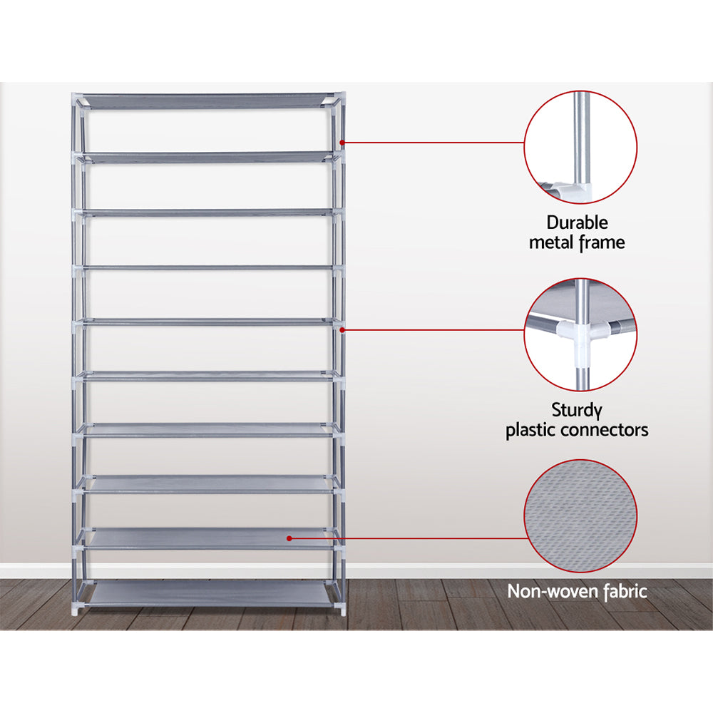 10-Tier Stackable Shoe Rack Cabinet
