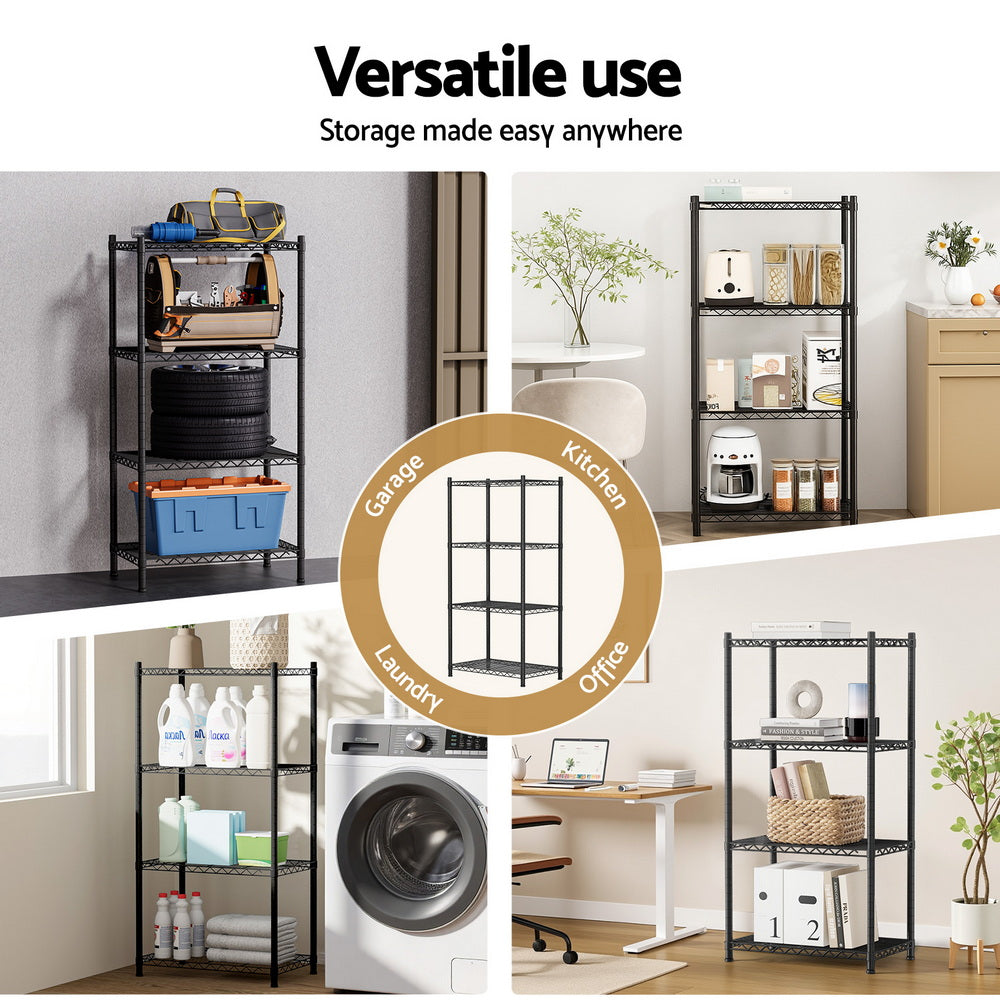 Artiss Adjustable 4-Tier Steel Shelving Unit