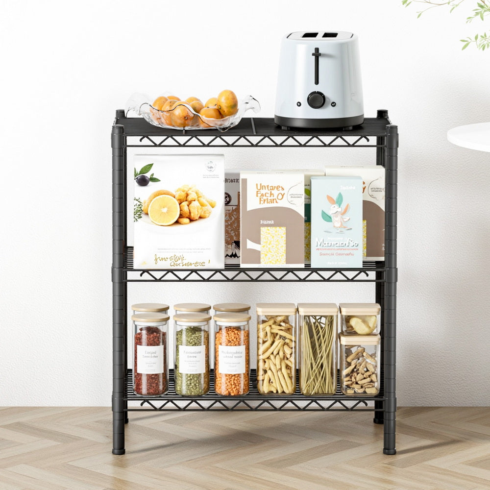 Adjustable 3-Tier Steel Shelving Unit