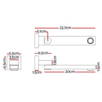 Cefito Bathroom Mixer Spout Wall Bath Tap Square Swivel Bathtub Black