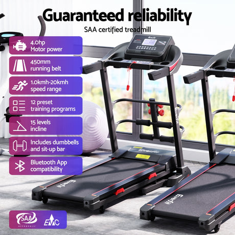 Everfit Electric Treadmill with Sit Up Bar