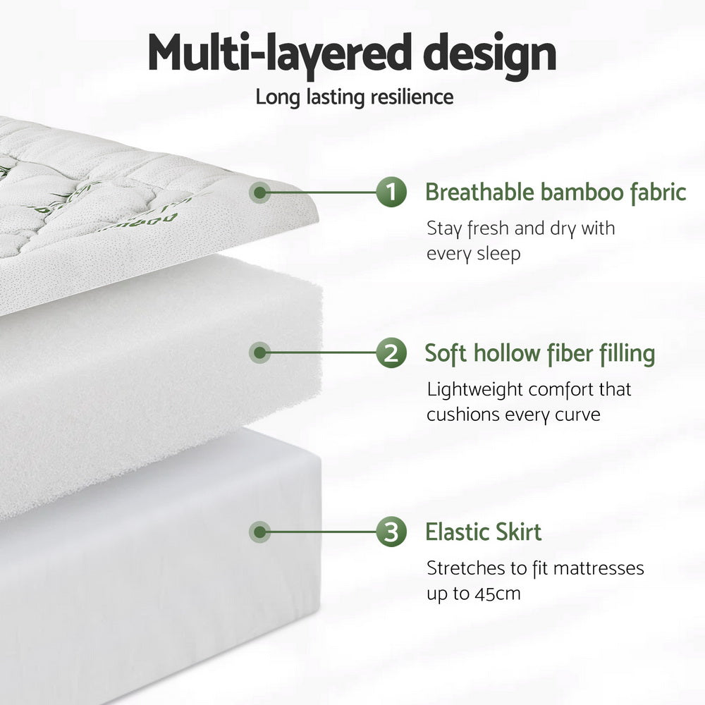 Bamboo Luxury Comfort Mattress Topper
