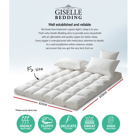 Giselle Bedding King Single Pillowtop Mattress Topper