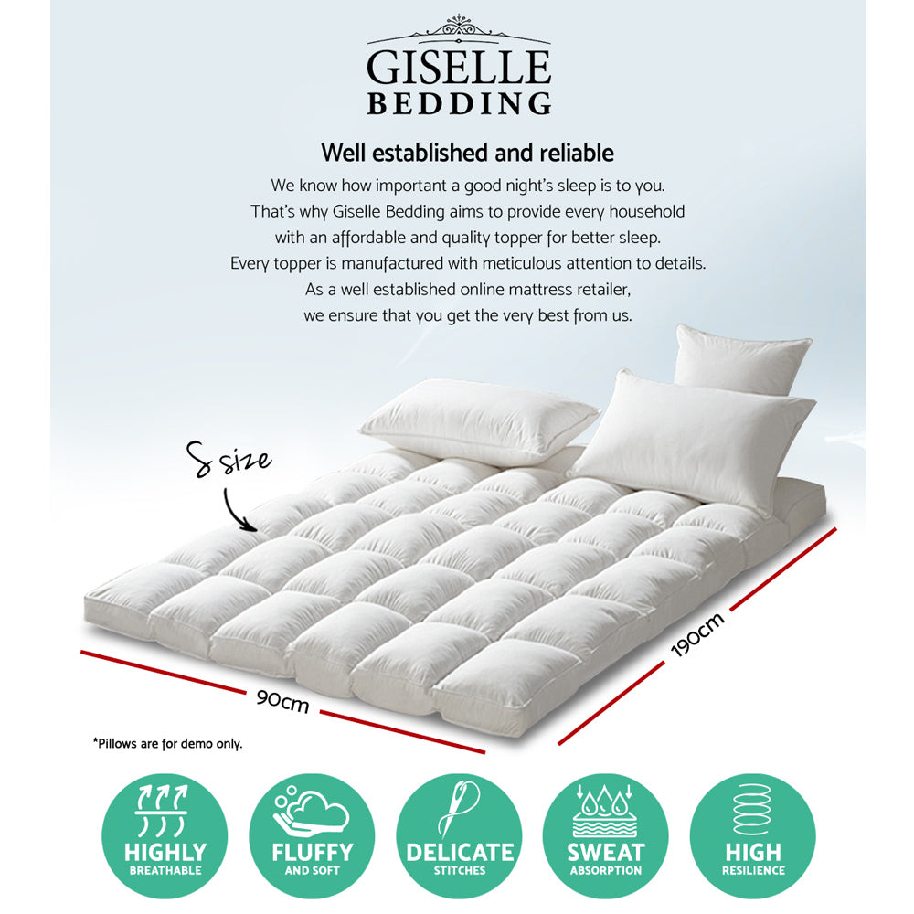 Giselle Bedding Luxury Pillowtop Mattress Topper