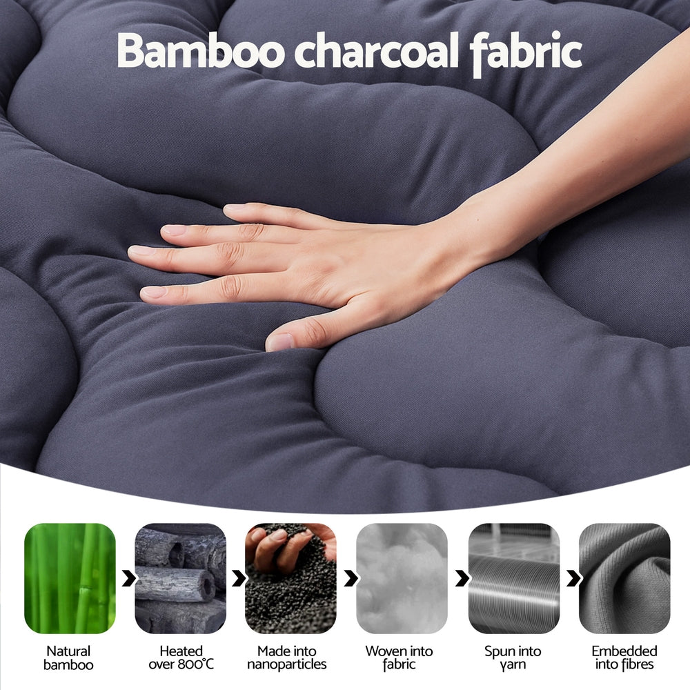 Giselle 5cm Bamboo Charcoal Pillowtop Mattress Topper