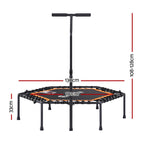 Everfit 51inch Hexagon Fitness Trampoline Rebounder Adjustable Handrail Orange