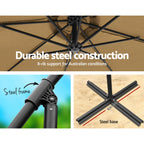 Instahut Outdoor Umbrella w/Base Cantilever Beach Garden Patio Shade Canopy