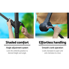 Instahut Outdoor Umbrella w/Base Cantilever Beach Garden Patio Shade Canopy