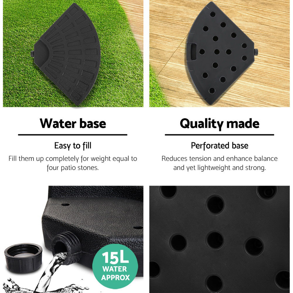 Instahut Outdoor Umbrella w/Base Cantilever Beach Garden Patio Shade Canopy