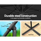 Instahut Outdoor Umbrella w/Base Cantilever Beach Garden Patio Shade Canopy