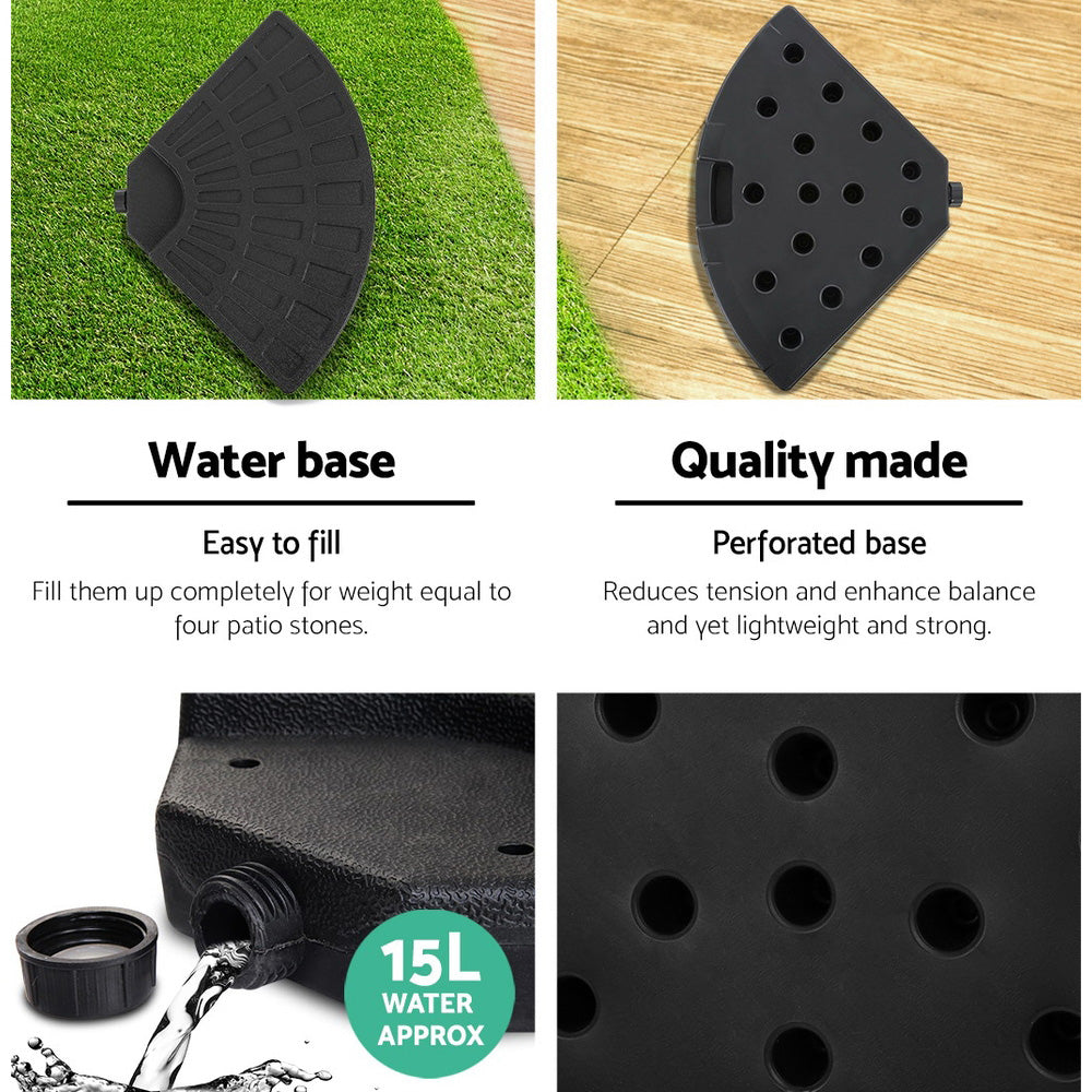 Instahut Outdoor Umbrella w/Base Cantilever Beach Garden Patio Shade Canopy