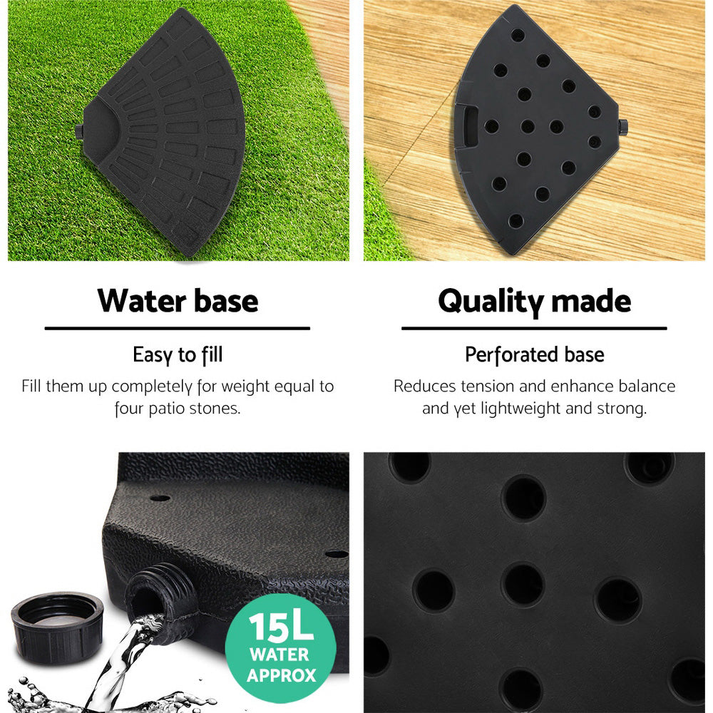 Instahut Outdoor Umbrella w/Base Cantilever Beach Garden Patio Shade Canopy