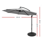 Instahut Outdoor Umbrella w/Base Cantilever Beach Garden Patio Shade Canopy