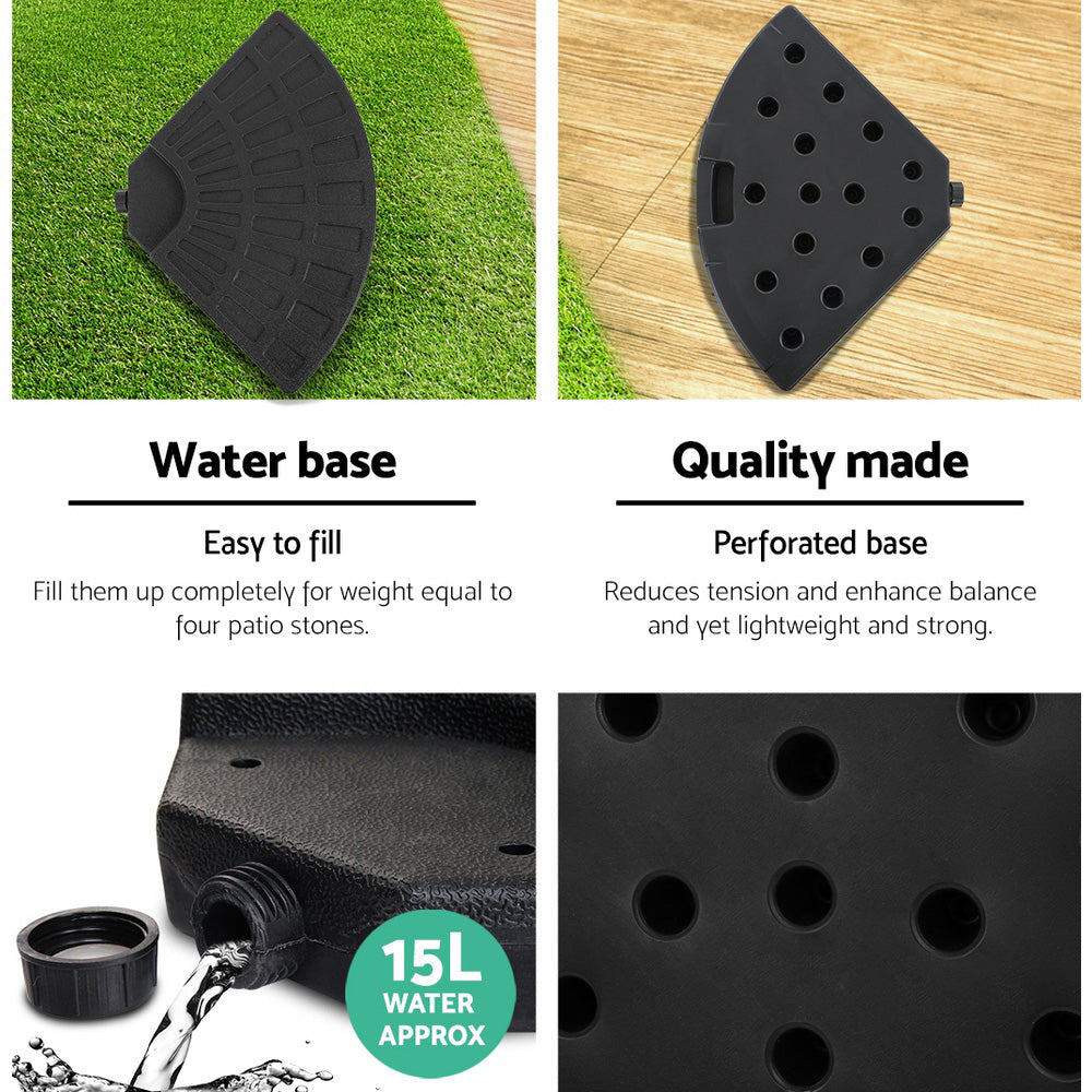 Instahut Outdoor Umbrella w/Base Cantilever Beach Garden Patio Shade Canopy