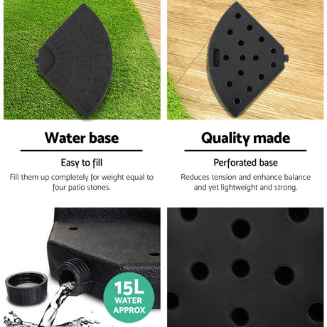 Instahut Outdoor Umbrella w/Base Cantilever Beach Garden Patio Shade Canopy