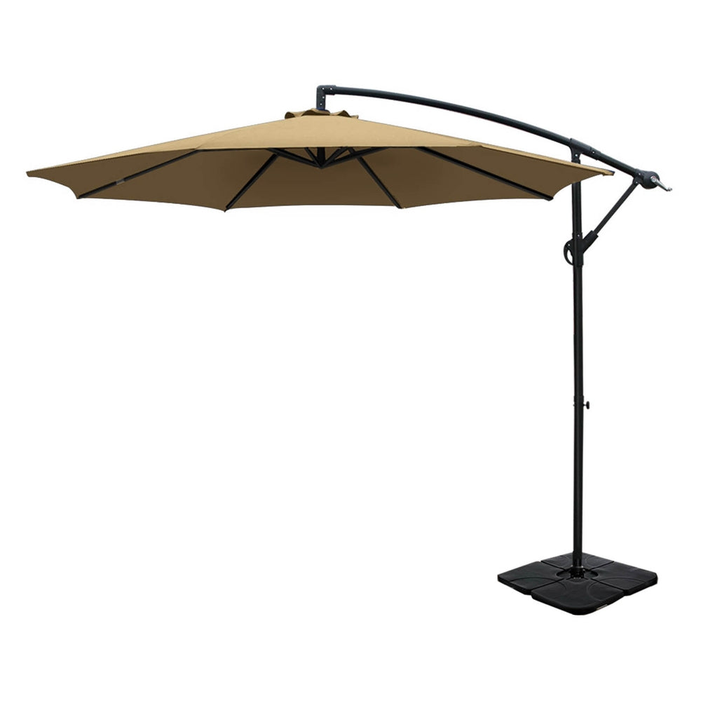 Instahut 3m Umbrella w/Base Outdoor Cantilever Beach Garden Patio Parasol