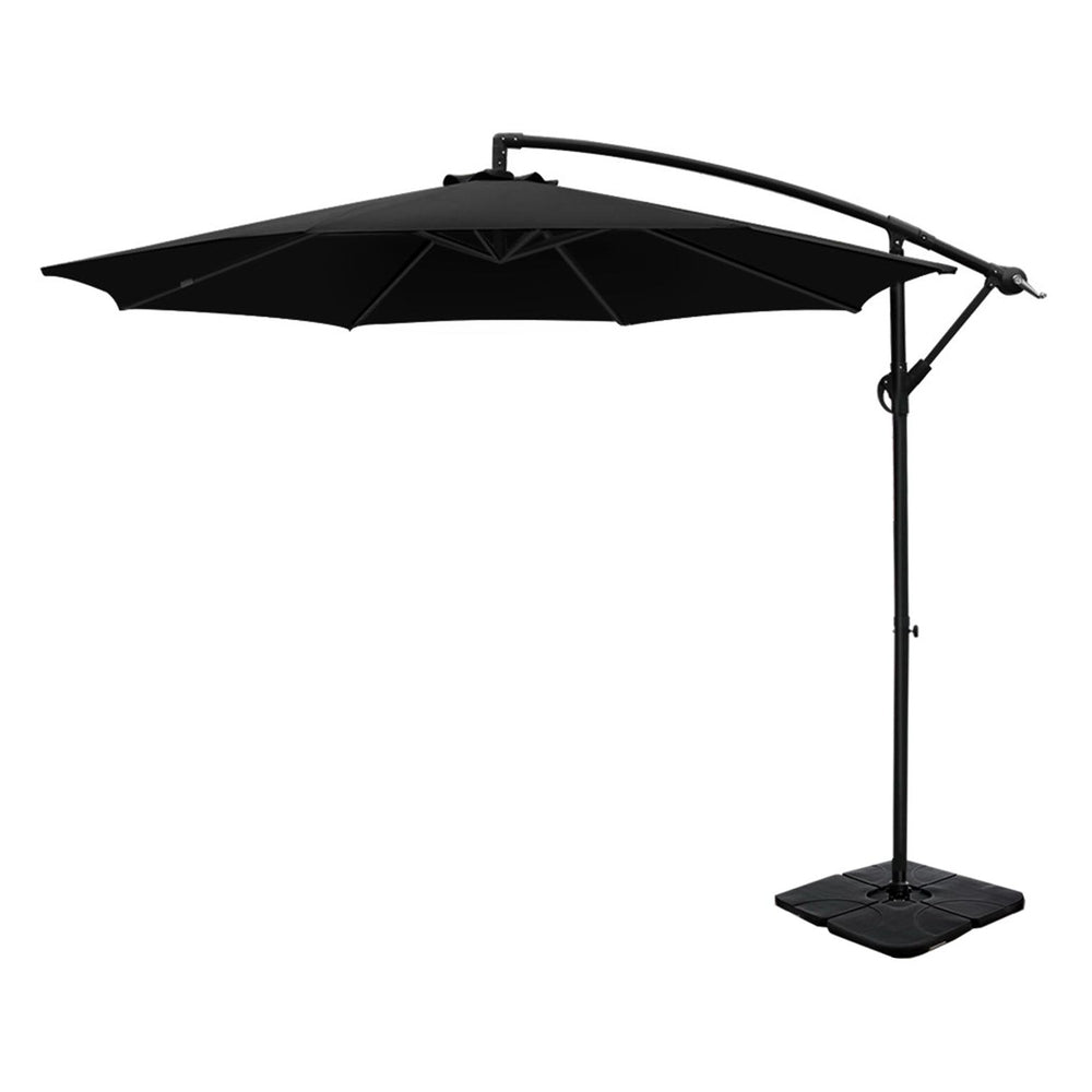 Instahut 3m Umbrella w/Base Outdoor Cantilever Beach Garden Patio Parasol