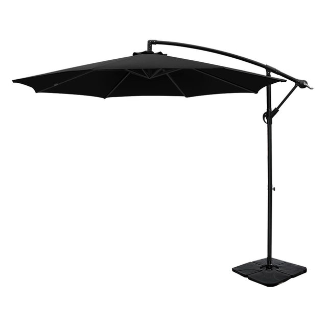 Instahut 3m Umbrella w/Base Outdoor Cantilever Beach Garden Patio Parasol