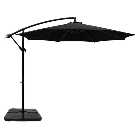 Instahut 3m Umbrella w/Base Outdoor Cantilever Beach Garden Patio Parasol