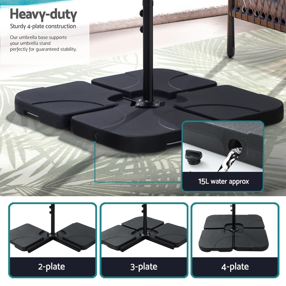 Instahut 3m Umbrella w/Base Outdoor Cantilever Beach Garden Patio Parasol