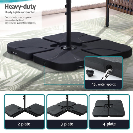 Instahut 3m Umbrella w/Base Outdoor Cantilever Beach Garden Patio Parasol