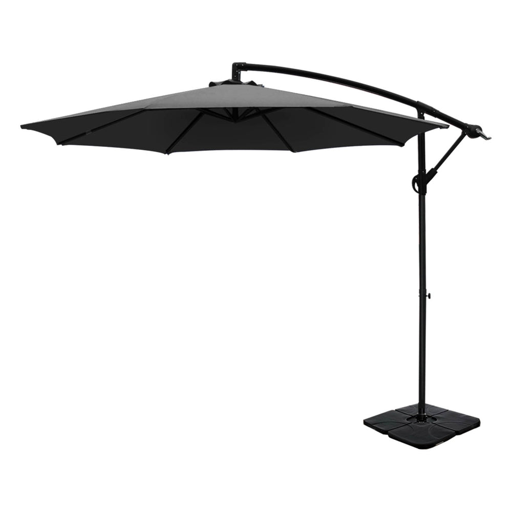 Instahut 3m Umbrella w/Base Outdoor Cantilever Beach Garden Patio Parasol