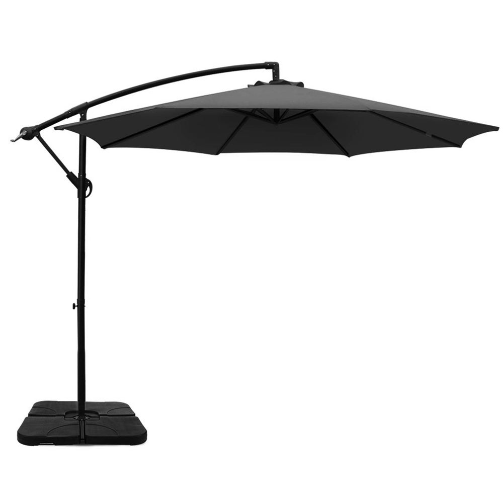 Instahut 3m Umbrella w/Base Outdoor Cantilever Beach Garden Patio Parasol