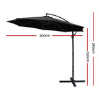 Instahut Outdoor Cantilever Umbrella for Beach, Garden & Patio Sun Shade