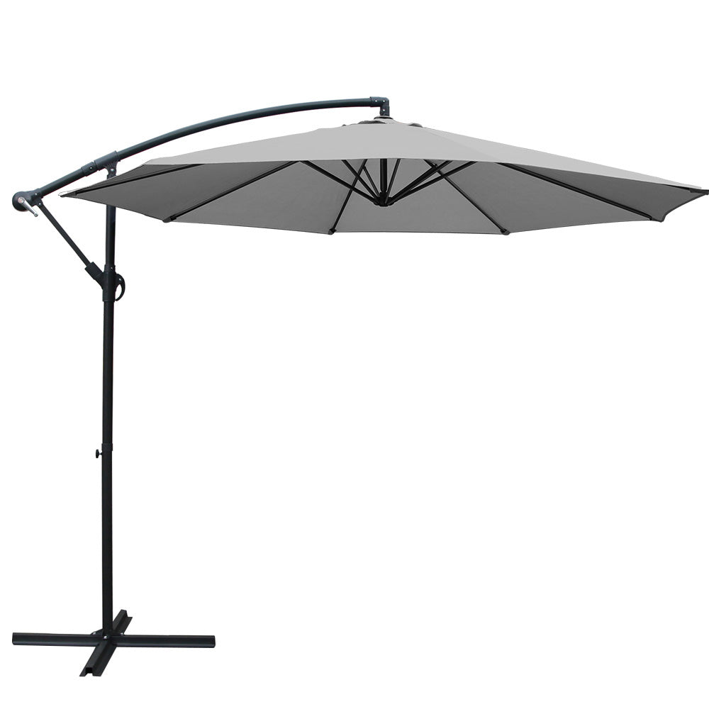 Instahut Outdoor Cantilever Umbrella for Beach, Garden & Patio Sun Shade