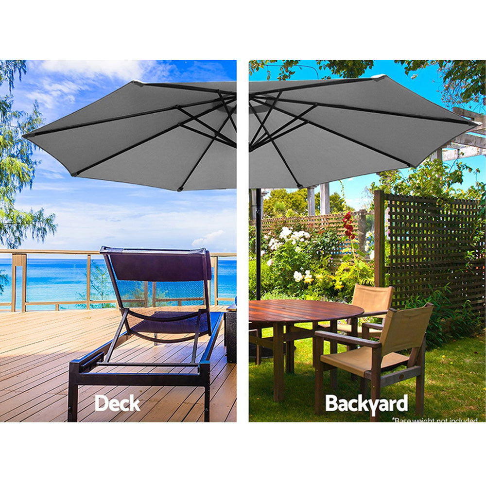 Instahut Outdoor Cantilever Umbrella for Beach, Garden & Patio Sun Shade