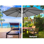 Instahut Outdoor Cantilever Umbrella for Beach, Garden & Patio Sun Shade