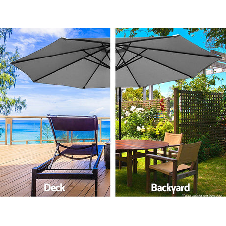 Instahut Outdoor Cantilever Umbrella for Beach, Garden & Patio Sun Shade