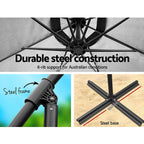 Instahut Outdoor Cantilever Umbrella for Beach, Garden & Patio Sun Shade
