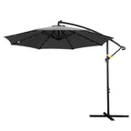 Instahut Outdoor Cantilever LED Umbrella Garden Shade Patio for Outdoor Entertaining