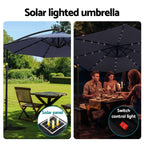 Instahut Outdoor Cantilever LED Umbrella Garden Shade Patio for Outdoor Entertaining