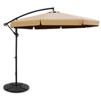 Instahut 3m Outdoor Umbrella w/Base Cantilever Garden Patio Beach Sunshade