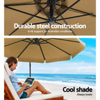 Instahut 3m Outdoor Umbrella w/Base Cantilever Garden Patio Beach Sunshade