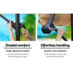 Instahut 3m Outdoor Umbrella w/Base Cantilever Garden Patio Beach Sunshade