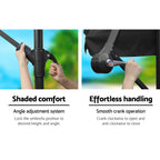 Instahut 3m Outdoor Umbrella w/Base Cantilever Garden Patio Beach Sunshade