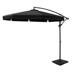 Instahut Outdoor Cantilever Umbrella with Base for Garden, Beach and Patio Shade