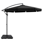 Instahut Outdoor Cantilever Umbrella with Base for Garden, Beach and Patio Shade