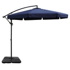 Instahut Outdoor Cantilever Umbrella with Base for Garden, Beach and Patio Shade