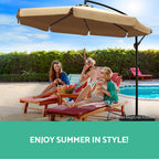 Instahut 3m Outdoor Umbrella Cantilever Garden Beach Patio Heavy Duty Shade Parasol