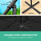 Instahut 3m Outdoor Umbrella Cantilever Garden Beach Patio Heavy Duty Shade Parasol