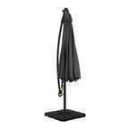 Instahut Outdoor Cantilever Umbrella with LED and Base for Garden Sun Patio